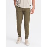 Ombre Men's BASIC cotton jogger sweatpants - olive Cijene