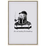  Slika - I\'m Not Smoking. I\'m Breathing (1 Part) Vertical 60x90 U prirodnom drvenom okviru | shoptok.hr