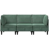  Set namještaja za dnevni boravak 3 pcs Morska zelena Baršun | shoptok.hr