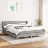 The Living Store Box spring postelja z vzmetnico svetlo siva 180x200 cm blago - Box Spring Postelja, (21516169) Cene