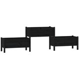 vidaXL Visoka greda črna 245,5x44x75 cm trdna borovina | Shoptok.si