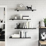 Police za knjige 8 kom visoki sjaj crne 80x30x1,5 cm od iverice | shoptok.hr