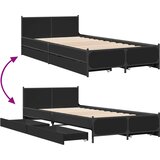  Okvir kreveta s ladicama crni 75 x 190 cm konstruirano drvo | Eponuda.com