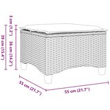  Vrtni tabure s jastucima 2 kom sivi 55x55x36 cm poliratan | shoptok.hr