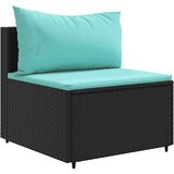  Vrtna garnitura - 10-dijelni set vrtnih sofa s jastucima crni od poliratana - Crna i plava 10 | shoptok.hr