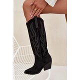 Boto Women's Cowboy Boots With Decoration On Heel Black Jovina | Shoptok.si