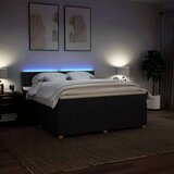 vidaXL Krevet s oprugama i madracem crni 200x200 cm od tkanine | shoptok.hr