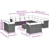  14-dijelni set vrtnih sofa s jastucima poliratan Bež | shoptok.hr