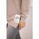 Kesi Women's oversized sweatshirt with long sleeves dark beige | Shoptok.si