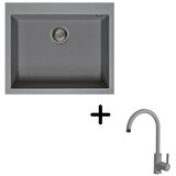  Sudoper Elleci Quadra 110 + slavina C01 Cemento | shoptok.hr