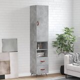 vidaXL Visoka omara betonsko siva 34,5x34x180 cm inženirski les Cene
