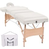  3-conska zložljiva masažna miza debeline 10 cm bela | Shoptok.si