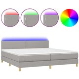  Box spring postelja z vzmetnico LED sv. siva 200x200 cm blago, (20727089) | Shoptok.si