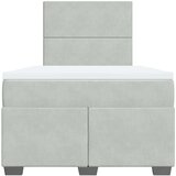 vidaXL Box spring postelja z vzmetnico svetlo siva 120x190 cm žamet | Shoptok.si
