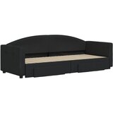  Dnevni krevet na razvlačenje s ladicama crni 80x200 cm tkanina | shoptok.hr