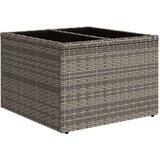vidaXL Vrtna miza s stekleno mizno ploščo siva 55x55x37 cm poli ratan | Shoptok.si