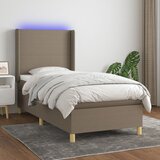 The Living Store Box spring postelja z vzmetnico LED taupe 80x200 cm blago - Box Spring Postelja, (21519120) | Shoptok.si