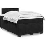 The Living Store Box spring postelja z vzmetnico črna 120x190 cm žamet - Box Spring Postelja, (21492608) Cene