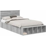  Krevetna konstrukcija s policom Siva Sonoma 135 x 190 cm | shoptok.hr