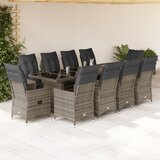  11-dijelni vrtni bistro set od poliratana s jastucima sivi | Eponuda.com