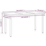  7-dijelni vrtni blagovaonski set s jastucima sivo-crni Siva Dužina stola 140 cm | shoptok.hr