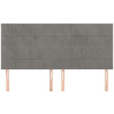  Posteljno vzglavje 4 kosa svetlo siv 100x5x78/88 cm žamet, (20792938) | Shoptok.si