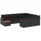  The Living Store Vrtna sedežna garnitura 11-delna z blazinami črn poli ratan - Vrtna Sedežna Garniture, (21460787) | Shoptok.si