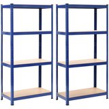 Police za pohranu 2 kom plave 80 x 40 x 160 cm čelik i MDF | shoptok.hr