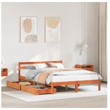 vidaXL Okvir kreveta bez madraca voštano smeđi 135x190 cm od borovine Cijene