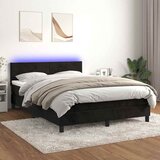  box spring s madracem LED crni 140x190 cm baršun | shoptok.hr