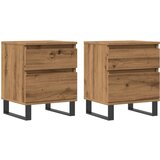 Maison Chic Dvo delni komplet Nočne omarice - Nočne mize artisan hrast 40x35x50 cm inženirski les, (21689101) Cene