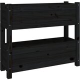 Maison Chic Visoka greda - Greda - Cvetlični Lonec črna 77x25x66 cm trdna borovina, (21789517) | Shoptok.si