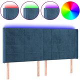 Maison Chic led posteljno vzglavje - vzglavna omarica - nočna omarica temno modro 203x16x118/128 cm žamet, (21711054) | Shoptok.si