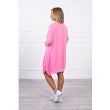 Kesi Dress with print and flared bottom pink Cijene