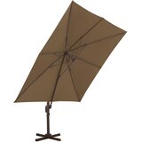  Konzolni vrtni suncobran i aluminijski stup 300x300cm smeđesivi | shoptok.hr