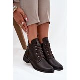 Boto Low Insulated Ankle Boots With Zipper And Decoration Brown Nevalia | shoptok.hr