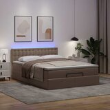  Otomanski krevet s madracima i LED 140x190cm umjetna koža Smeđa 140 x 190 cm | Shoptok.si
