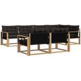  Set vanjskih sofa 7 kom. Bijela i crna Smeđa 327 x 168,5 x 73 cm | shoptok.hr