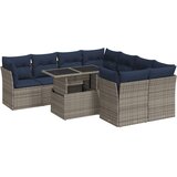  9-dijelni set vrtnih sofa poliratan i bagrem s jastucima sivi | shoptok.hr