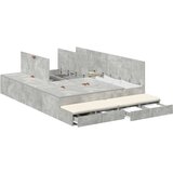  Postelja z dodatnim prostorom za shranjevanje Betonsko siva 150x200 cm, (22103234) | Shoptok.si
