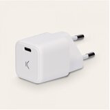 Ksix GaN ultra brzi zidni punjač USB-C 30W PD, bijeli | shoptok.hr
