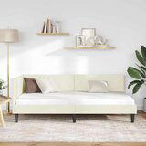 vidaXL Kotna postelja Drugo krema 90 x 190 cm Samet in sodobno leseno | Shoptok.si