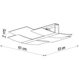 Nice Lamps Bela stropna svetilka s steklenim senčnikom 53x61 cm Marett – | Shoptok.si