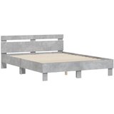 vidaXL Okvir kreveta s uzglavljem siva boja betona 140x190 cm drveni Cijene