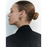 Reserved uhani v zlatem odtenku z motivom nepravilne oblike srca - zlata | Shoptok.si