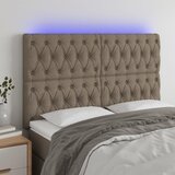  LED uzglavlje smeđesivo 160x7x118/128 cm od tkanine | Eponuda.com