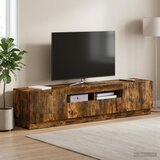  5-dijelni LED TV ormarić Dimljeni hrast Konstruirano drvo - Dimljeni hrast 81 cm | shoptok.hr