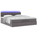  Otomanski okvir kreveta s madracem sivi 200x200cm umjetna koža | shoptok.hr