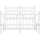 Metalni okvir kreveta uzglavlje i podnožje bijeli 135 x 190 cm | shoptok.hr