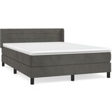 vidaXL Box spring postelja z vzmetnico temno siva 140x200 cm žamet, (20790889) Cene